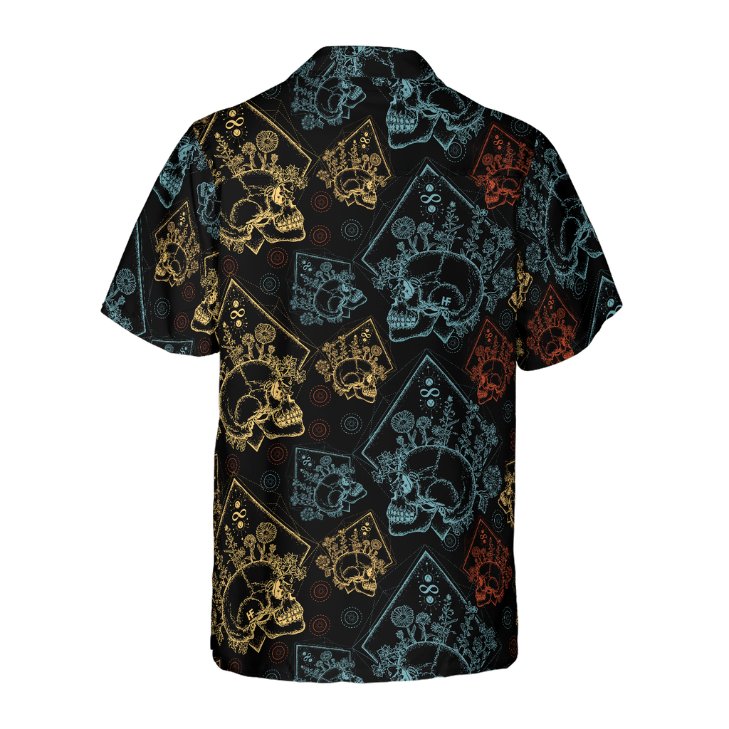 Gothic Skulls In Scrapbooking Style Hawaiian Shirt