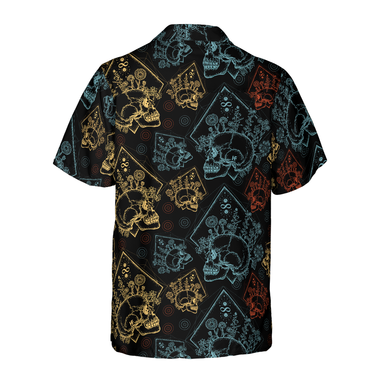 Gothic Skulls In Scrapbooking Style Hawaiian Shirt