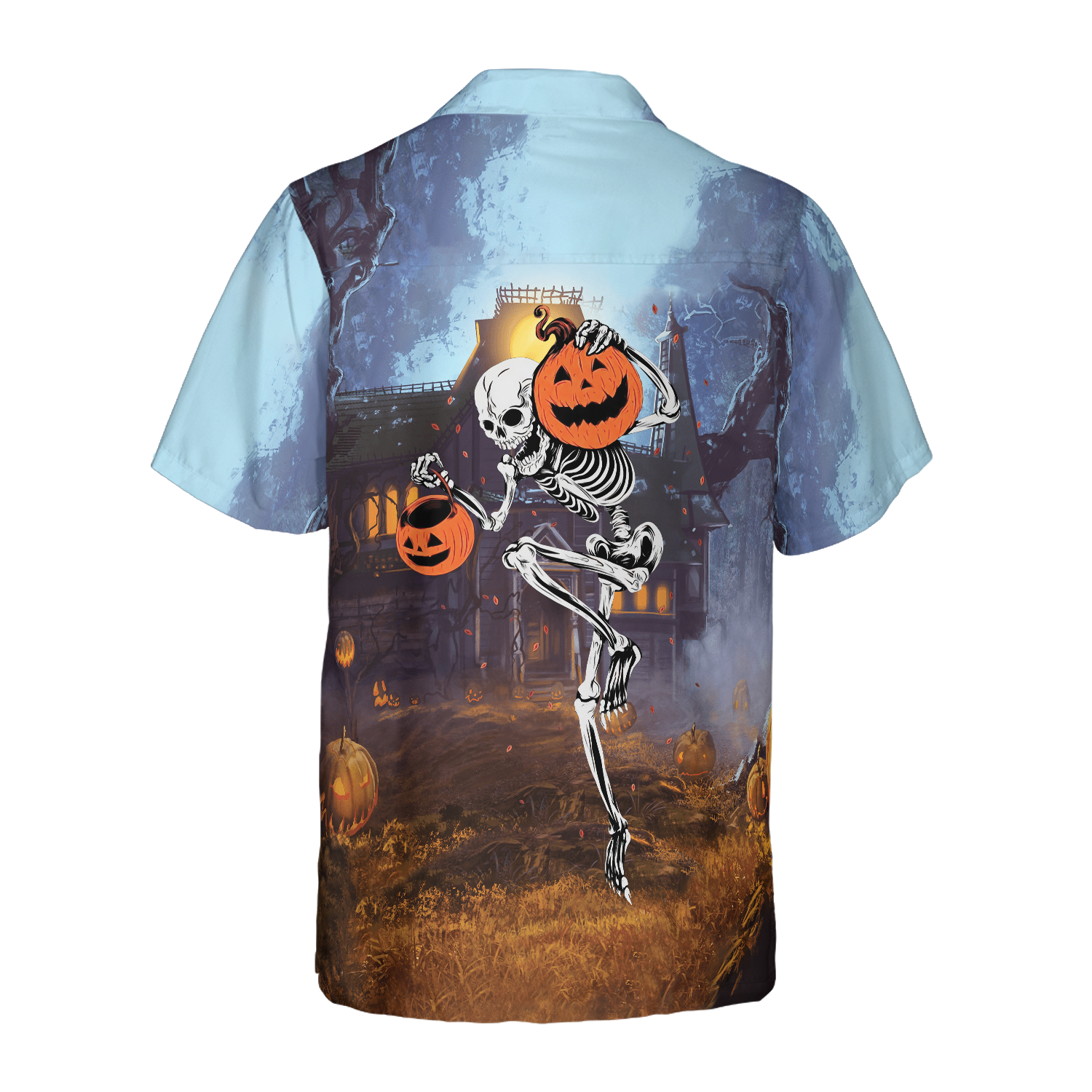 Skeleton Knows How To Dance Halloween Hawaiian Shirt, Spooky Pumpkin Shirt
