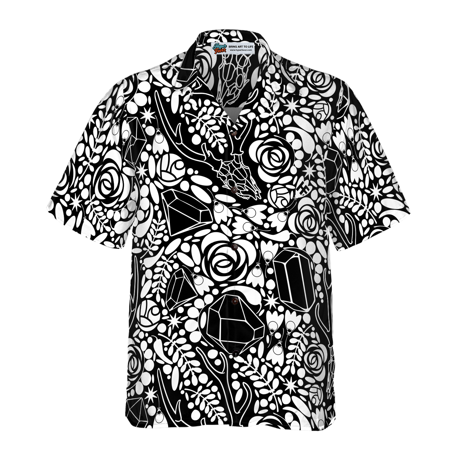 Deer Skull Crystal Seamless Pattern Hawaiian Shirt