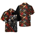 Cool Gun Skull Hawaiian Shirt