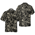 Guns And Skulls Pattern Hawaiian Shirt