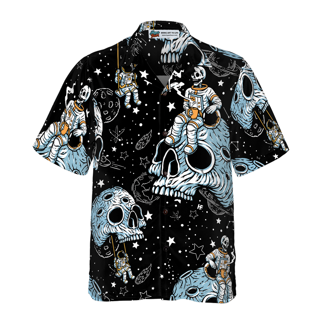 Lonely Skull Planet Outta Space Hawaiian Shirt