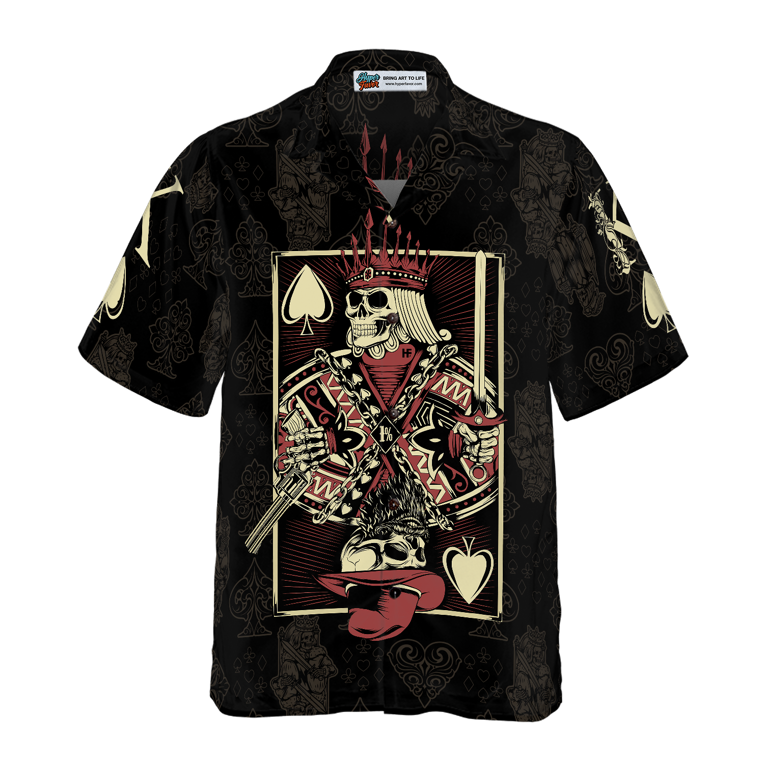 Skull King Of Spades Card Hawaiian Shirt