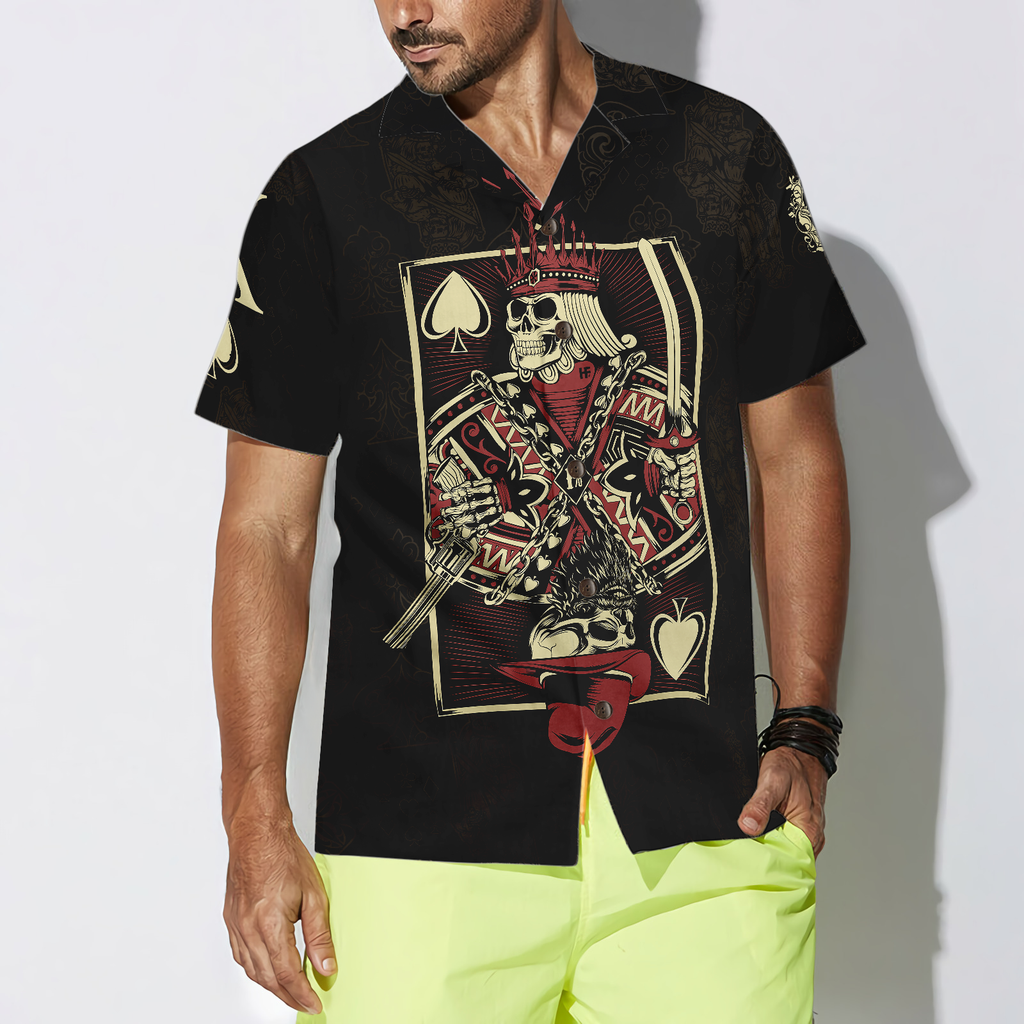 Skull King Of Spades Card Hawaiian Shirt